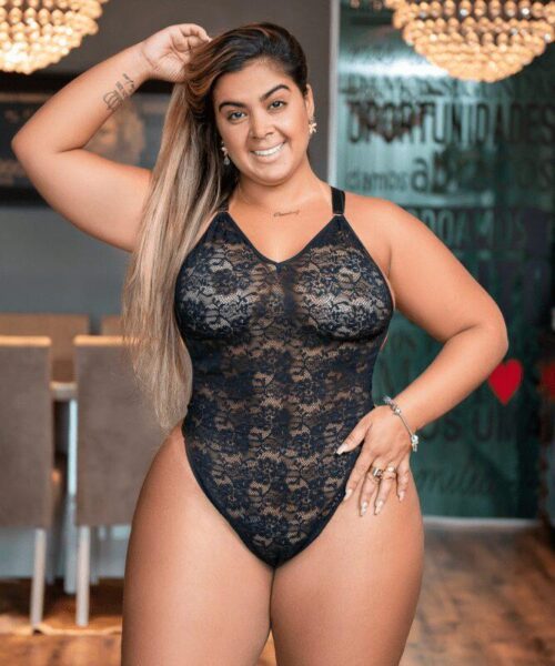 Body Plus Size Rendado Ref 2287 Preto