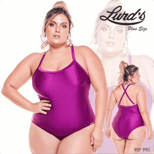Maiô Plus Size com Bojo Ref 990 Violeta