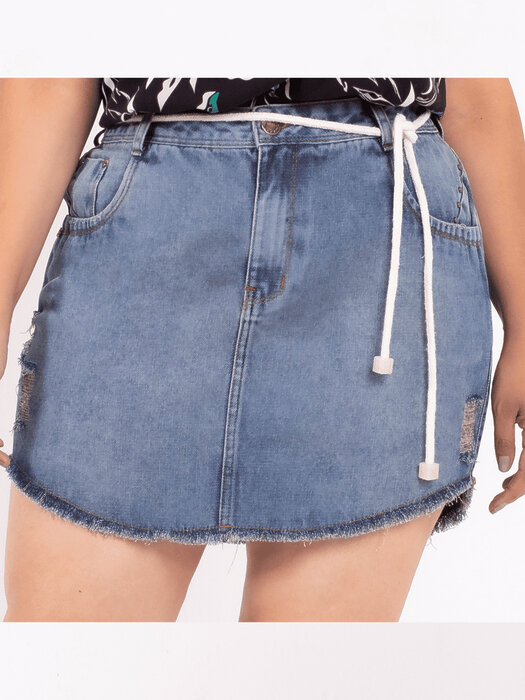 Mini Saia Plus Size Ref 8691 Jeans