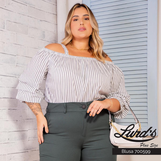 Blusa Feminina Plus Size Manga Curta Ref 700599