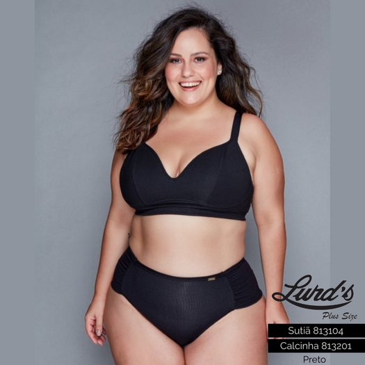 Sutiã Com Bojo Feminino Plus Size Ref 813104 Preto
