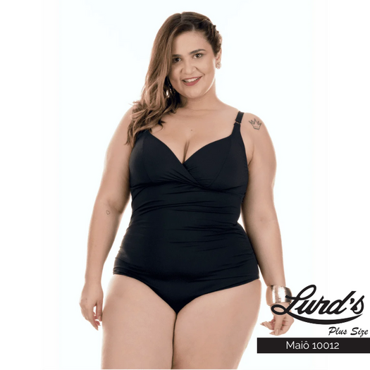 Maiô Plus Size Sem Bojo Ref 10012 Preto