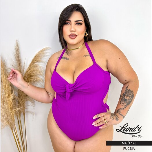 Maiô Plus Size Com Bojo Ref 175 Fucsia 