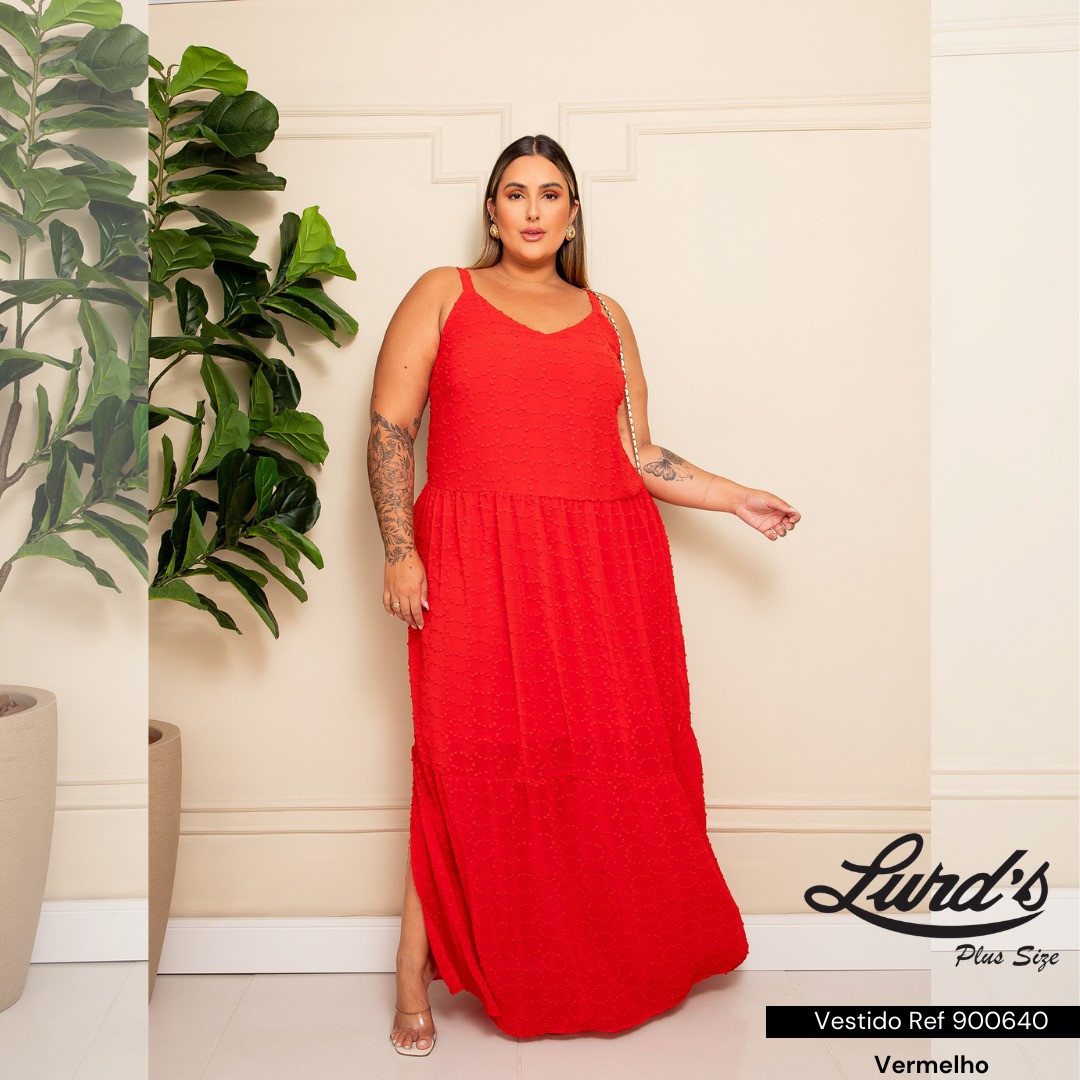 Vestido Longo Plus Size Ref 900640 Vermelho 