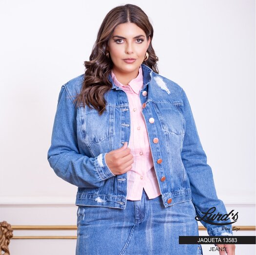 Jaqueta Feminina Plus Size 13583 Jeans