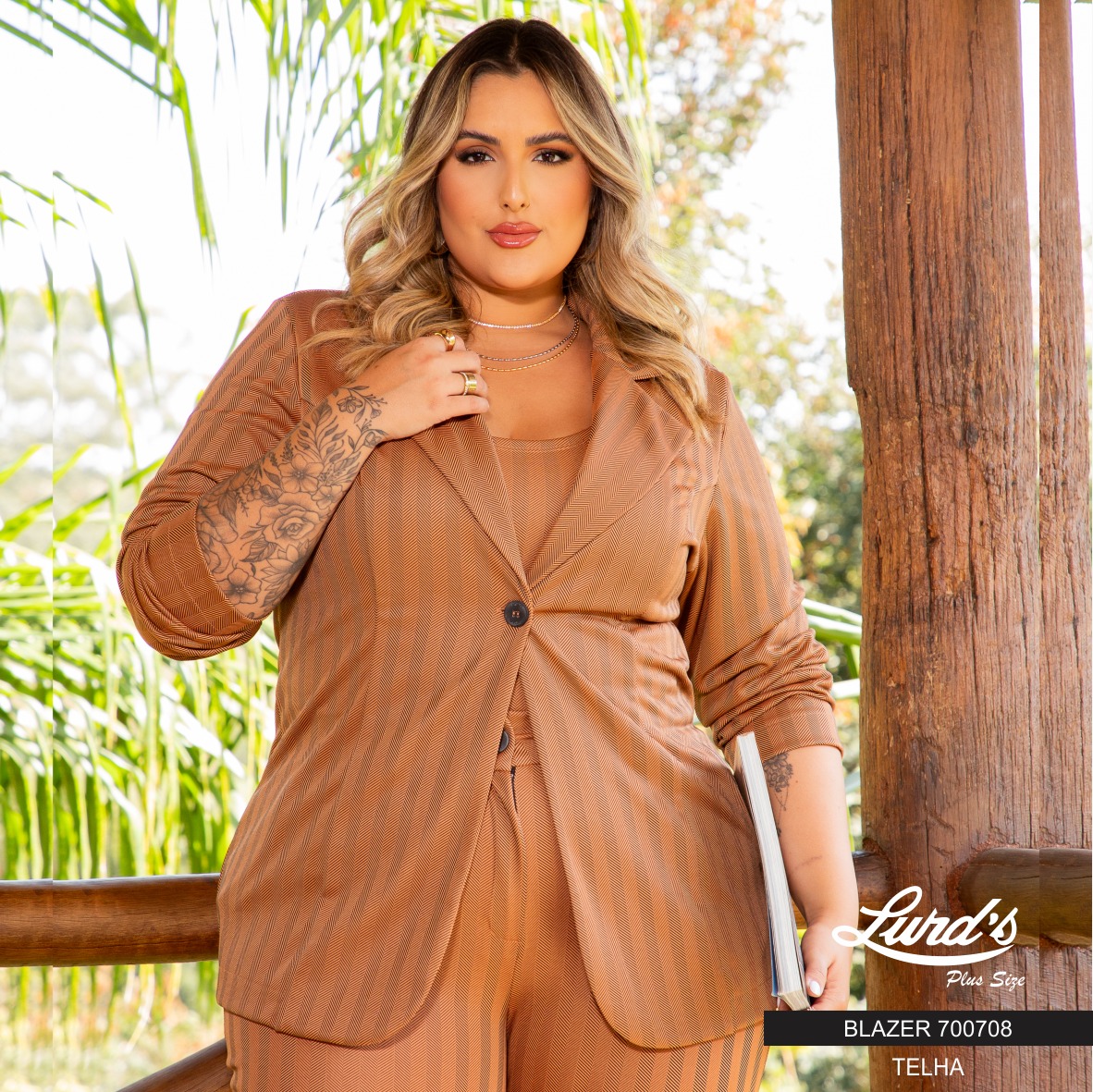 Blazer Feminino Plus Size 700708 Telha