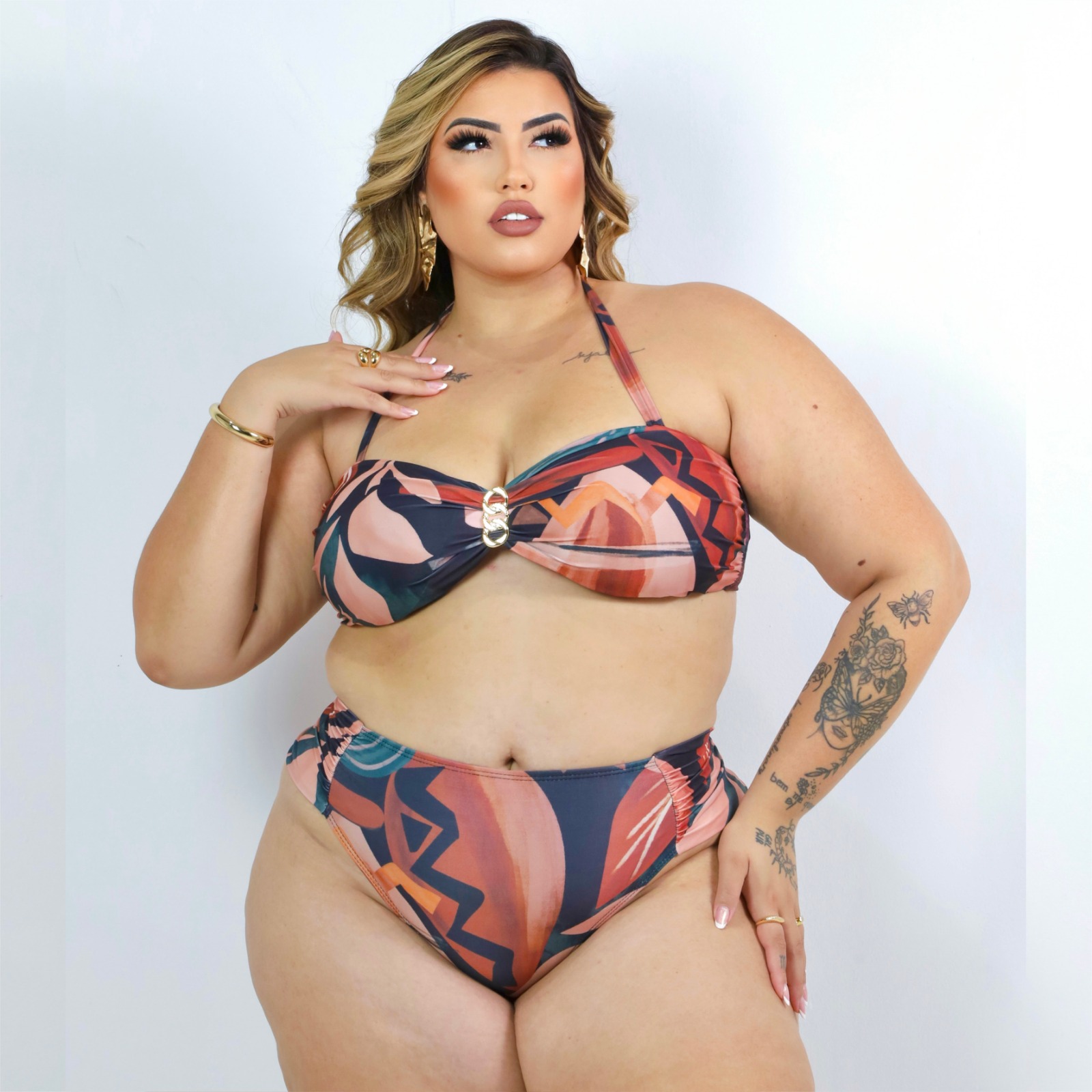 Biquini Plus Size Com Bojo Tomara Que Caia Opcional Ref 21172 Musgo Ocre