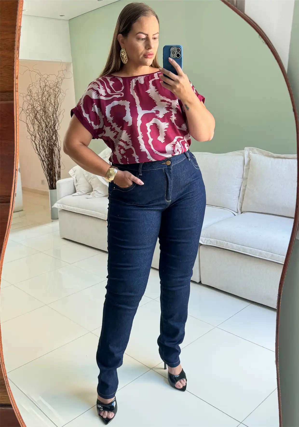 Calça Skinny Feminina Plus Size Ref 9115 Jeans