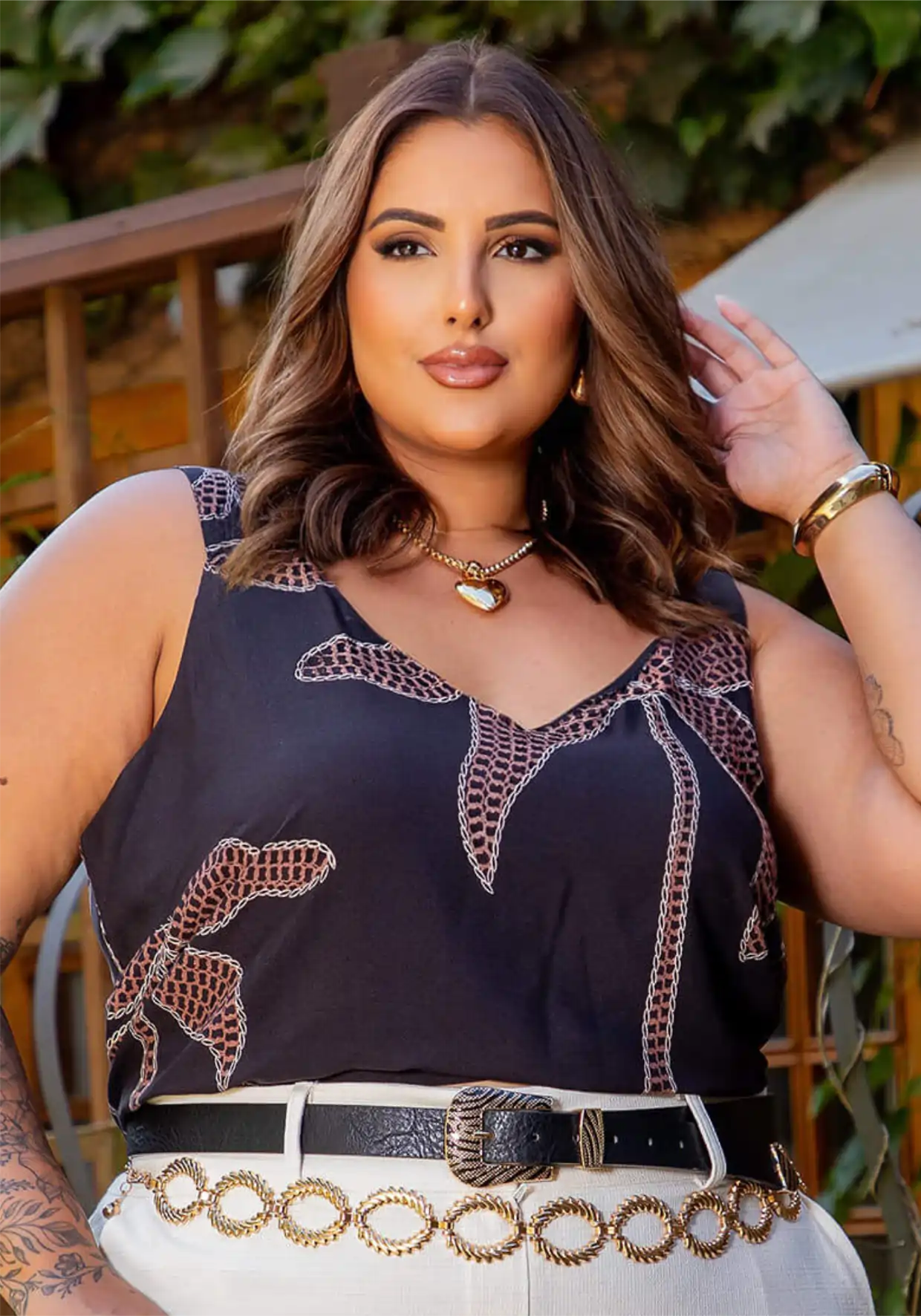 Regata Feminina Plus Size Ref 700816 Preto