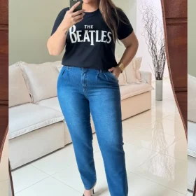 Calça Feminina Mom Plus Size Ref 0171 Jeans