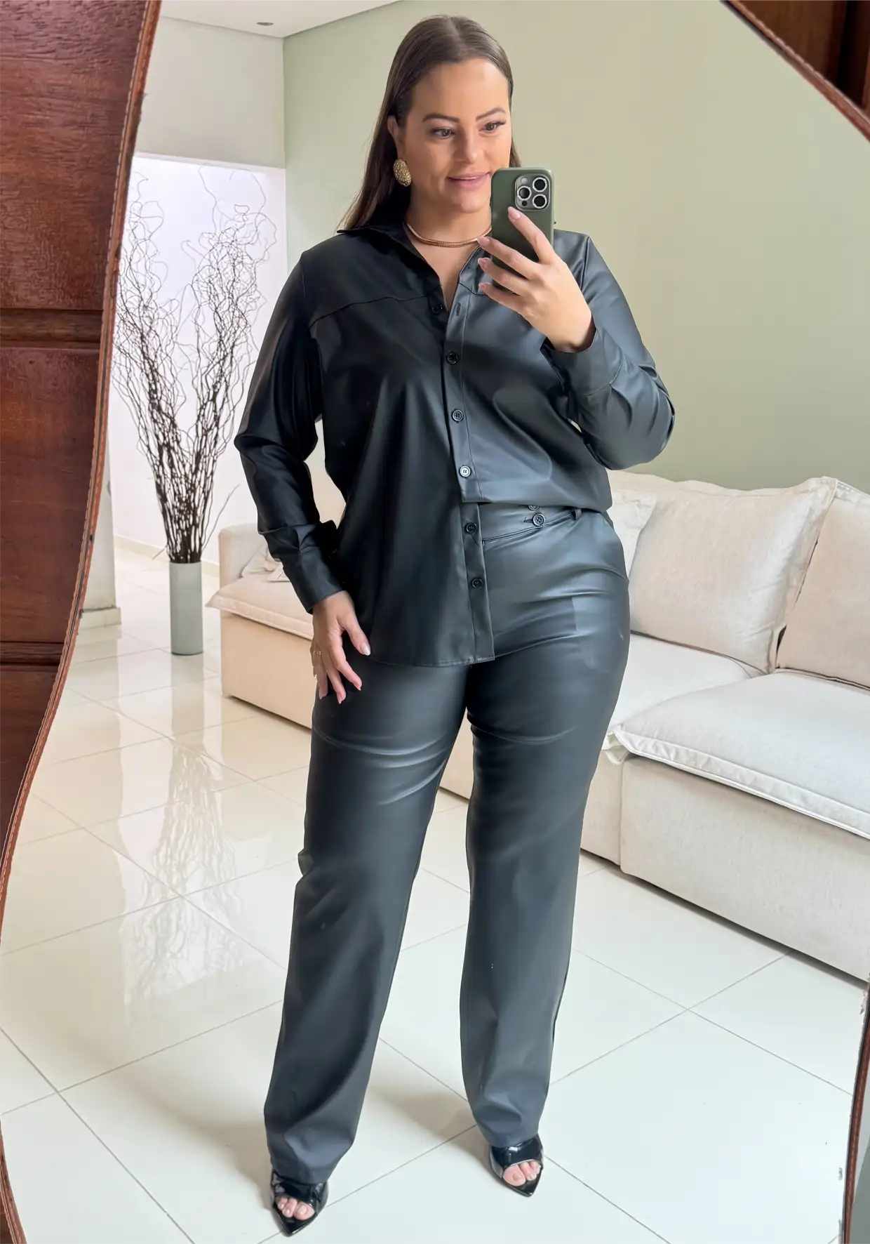 Calça Feminina Plus Size Ref 207063 Preta