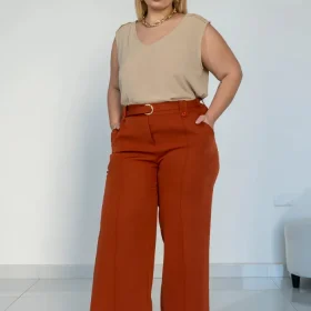 Calça Feminina Pantalona Plus Size Ref 69010 Terra