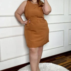 Vestido Sem Manga Plus Size Ref 207286 Terracota