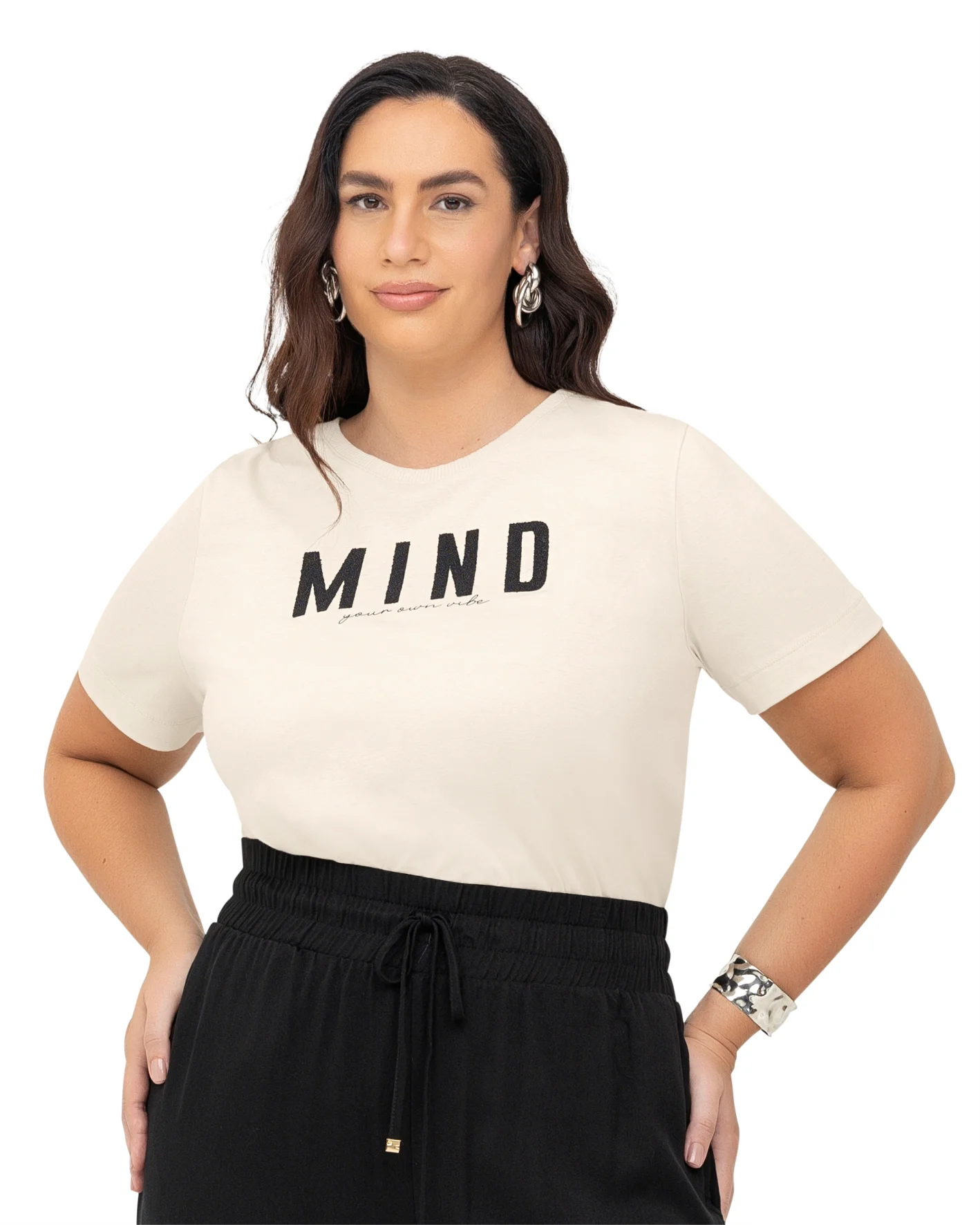 Blusa Feminina Manga Curta Plus Size Ref S01822 Gelo