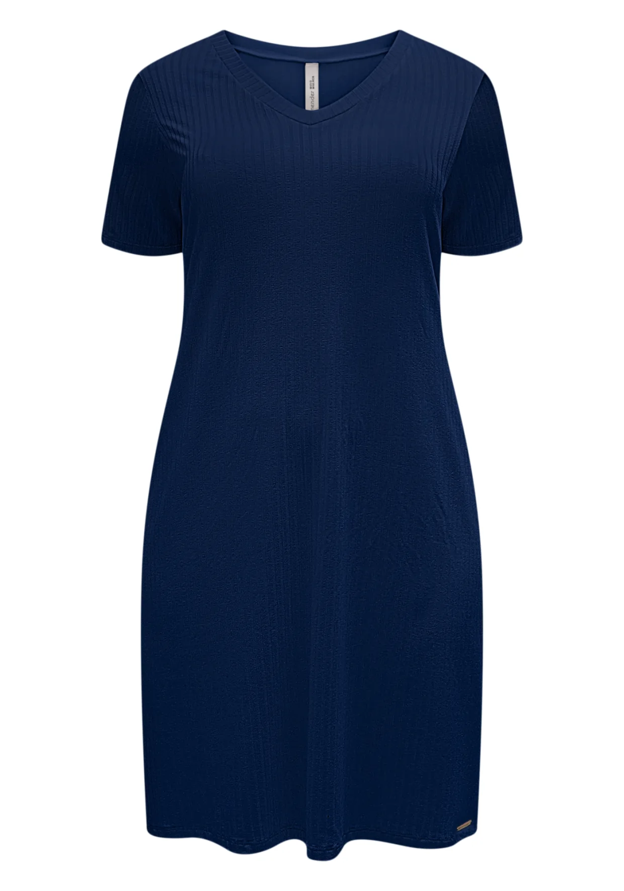 Vestido Plus Size Manga Curta Ref 00478 Marinho