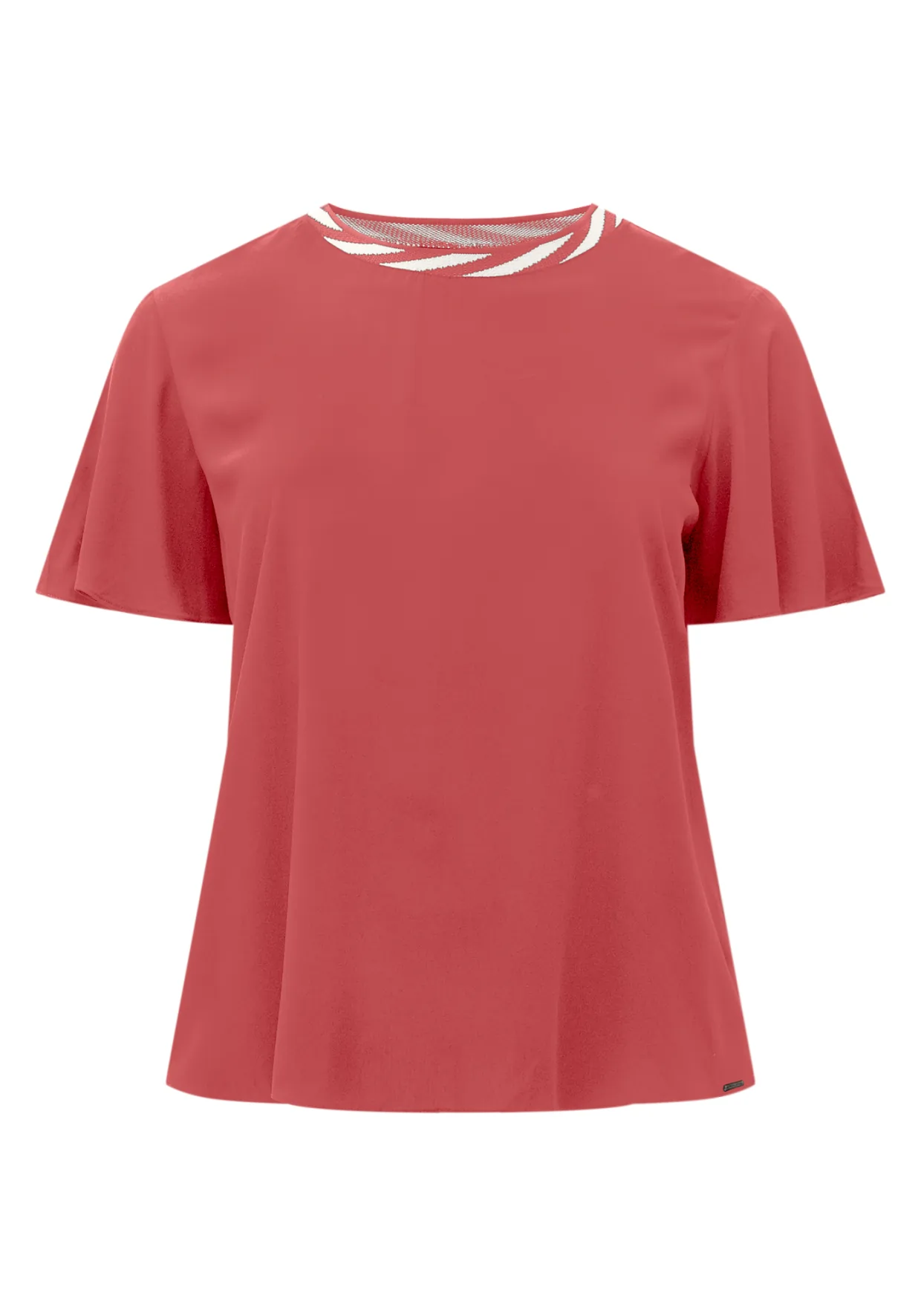 Blusa Feminina Plus Size Manga Curta Ref C0309 Goiaba