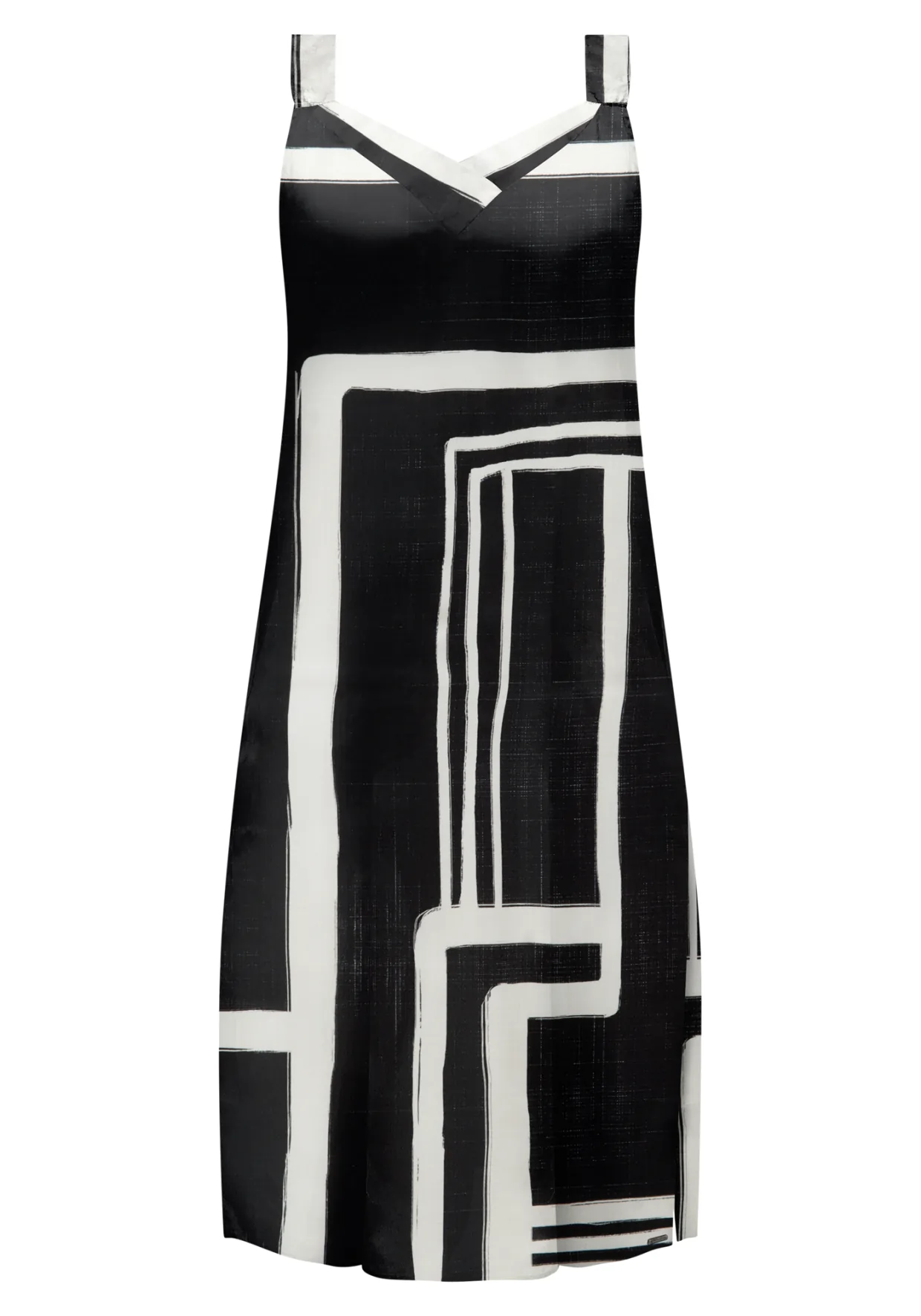 Vestido Plus Size Sem Manga Ref C0336 Estampa Preto