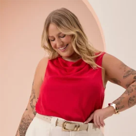 Regata Feminina Plus Size Ref C5114 Vermelho