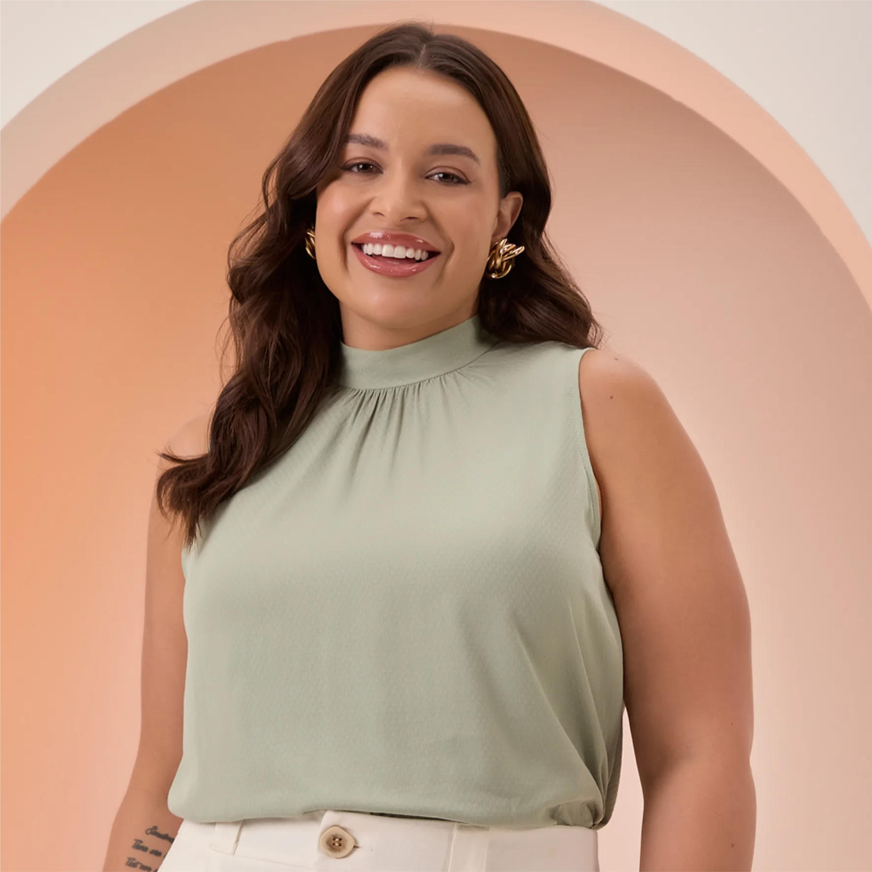 Regata Feminina Plus Size Ref C5115 Verde