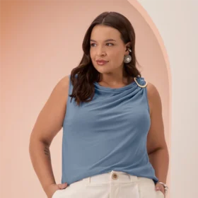 Regata Feminina Plus Size Ref C5125 Azul