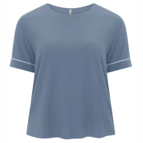 Blusa Feminina Plus Size Manga Curta C5130 Azul