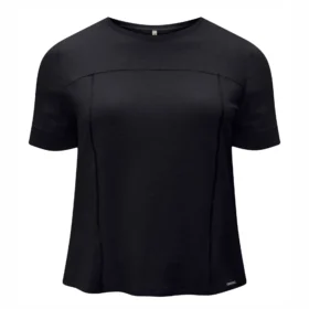 Blusa Feminina Plus Size Manga Curta C5136 Preto