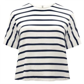 Blusa Feminina Plus Size Manga Curta Ref C5141 Listra Preto