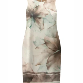 Vestido Plus Size Sem Manga Ref C5166 Estampa Bege