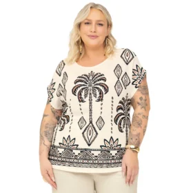 Blusa Feminina Plus Size Ref S01828 Off-White