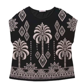 Blusa Feminina Plus Size Ref S01828 Preto 