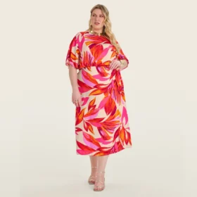 Saia Mid Plus Size Ref S01885 Estampa Pink