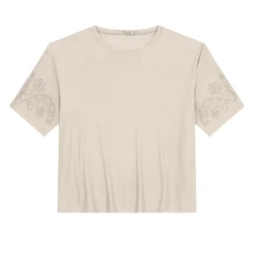 Blusa Feminina Manga Curta Plus Size Ref S01895 Bege