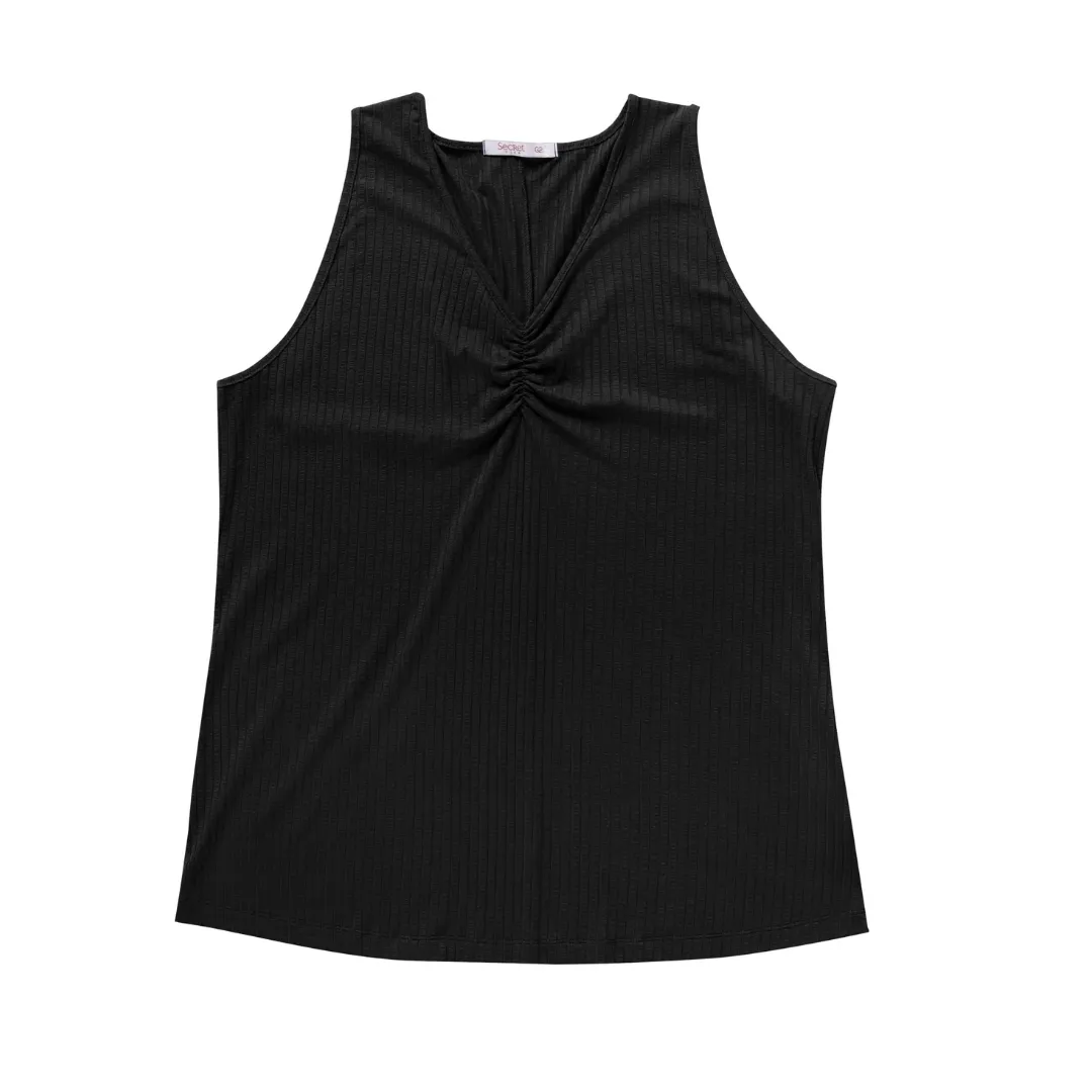 Regata Feminina Plus Size SB01519 Preta